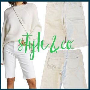 Style & Co. Premium Denim White Bermuda Shorts (6)